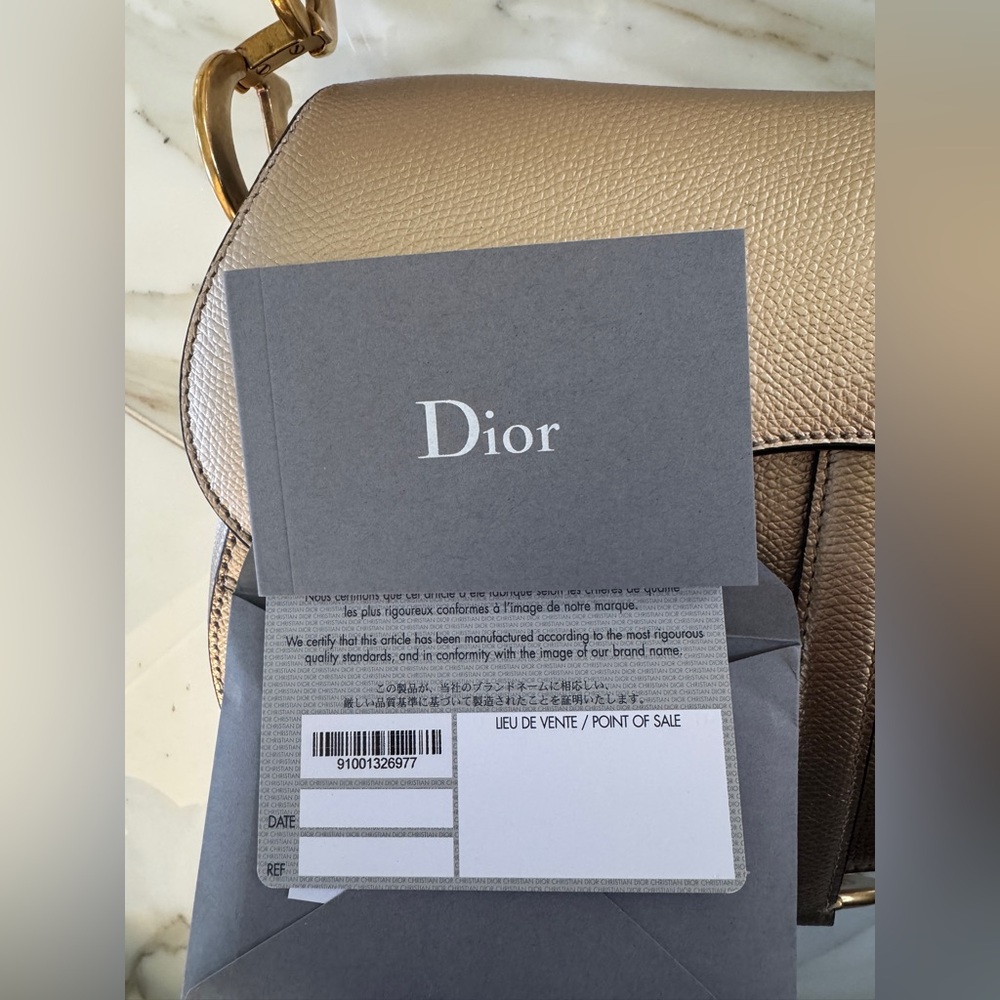 Metallic Grained Calfskin Saddle Bag Gold - Picture 7 of 11